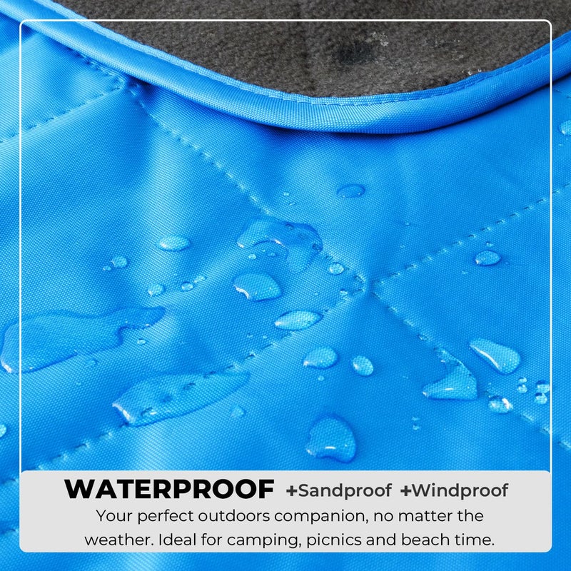 BRAWNTIDE Large Outdoor Waterproof Blanket - Quilted, Extra Thick Fleece, Warm, Windproof, Includes Stuff Sack, Ideal for Stadiums, Sports, Picnics, Beach, Pets, Car, Truck, SUV (Royal Blue) - Image 3